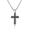 imageLucky Brand Stainless Steel Cross Necklace for Men 24quot TwoTone Pendant Necklace Cross Jewelry