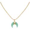 Crescent Moon Shaped Green Aventurine Stone Pendant Necklace
