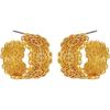imageLucky Brand Trendy Filigree Pattern Textured Surface Hoop Earrings