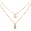 imageLucky Brand Two Layered Gold Plated Necklace for women with Agate Blue Stone