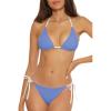 imageLucky Brand Womens Clear Lines Reversible Triangle Top and Tie Side Bottom Bikini Set Adjustable Two Piece SwimsuitsPeri