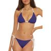 imageLucky Brand Womens Clear Lines Reversible Triangle Top and Tie Side Bottom Bikini Set Adjustable Two Piece SwimsuitsStarry Night