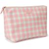 imageLucky Brand Womens Makeup Bag Cottage Core Aesthetic Travel Size Toiletries Organizer Pouch Pink Plaid
