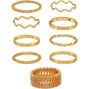 imageLUCKY BRAND 9 Pieces Trendy Rings Set Inner Diameter 19mm