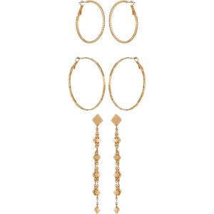 imageLucky Brand 3 Pairs Classic Drops ampamp Hoops Earrings Set