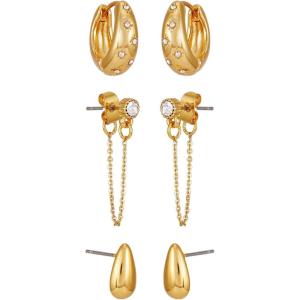 imageLucky Brand 3 Pairs Trendy Studs And Hoops Earrings