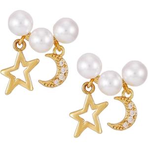 imageLucky Brand Cubic Zicornia Imitation Pearls Stud Earrings