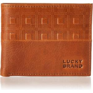 imageLucky Brand Mens Bifold Wallet  ID Window  Card Slots  Genuine Leather  Organization  Durable  StylishPlaid Embossed Leather  Brown