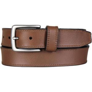 imageLucky Brand Mens Stitched Leather Belt  Classic  Casual  Dress  Everyday  Western  Genuine Leather  Metal BuckleDouble Stitch  Tan