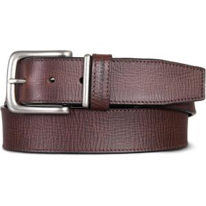imageLucky Brand Mens Stitched Leather Belt  Classic  Casual  Dress  Everyday  Western  Genuine Leather  Metal BuckleLeather Keeper  Brown