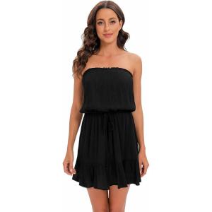 imageLucky Brand Pool Dress Casual Pull On Beach Cover Ups for WomenBlack