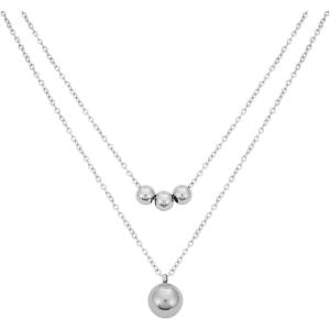 imageLucky Brand Silver Plated 2 Layer Ball Pendants Necklace for Women