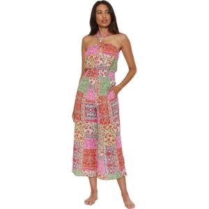 imageLucky Brand Womens Seville Crop Jumpsuit Crochet Trim Casual Beach Cover UpsMulticolor