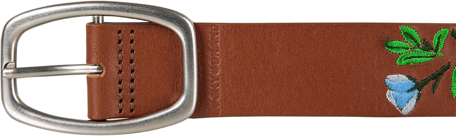 imageLucky Brand Womens Embroidered Leather Belt  Stylish  Classic  WesternInspired  American Heritage  Jean  PantEmbroidered Floral  Tan
