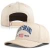 imageLucky Brand Classic Cotton Adjustable  Dad Hat  Baseball Cap  Fishing  Low Profile  5 Panel DesignFlag  Cream