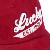 imageLucky Brand Classic Cotton Hat  Adjustable  Dad Hat  Baseball Cap  Golf  Fishing  Low Profile  5 Panel Design1990 Embroidered  Red