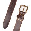 imageLucky Brand Mens Jeans Leather Belt Classic Casual Dress Everyday American Heritage Genuine Leather Metal BuckleRaw Edge  Brown