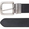 imageLucky Brand Mens Reversible Genuine Leather Belt  Classic  Casual  Dress  Everyday  Western  Metal BuckleWestern Reversible  BrownBlack