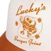 imageLucky Brand Trucker Hat  Snapback  Adjustable  Mesh Back  Baseball Cap  Golf  Fishing  American HeritageBurger Joint  Terracotta