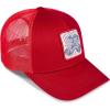 imageLucky Brand Trucker Hat  Snapback  Adjustable  Mesh Back  Baseball Cap  Golf  Fishing  American HeritageClover Patch  Red