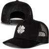 imageLucky Brand Trucker Hat  Snapback  Adjustable  Mesh Back  Retro  Baseball Cap  Golf  Fishing  American Heritage3d Embroidered Clover  Black