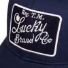 imageLucky Brand Trucker Hat  Snapback  Adjustable  Mesh Back  Retro  Baseball Cap  Golf  Fishing  American HeritageEmbroidered Patch  Navy