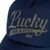 imageLucky Brand Trucker Hat  Snapback  Adjustable  Mesh Back  Retro  Baseball Cap  Golf  Fishing  American HeritageLucky Print  Navy