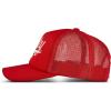 imageLucky Brand Trucker Hat  Snapback  Adjustable  Mesh Back  Retro  Baseball Cap  Golf  Fishing  American HeritageLucky Print  Red