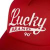 imageLucky Brand Trucker Hat  Snapback  Adjustable  Mesh Back  Retro  Baseball Cap  Golf  Fishing  American HeritageLucky Print  Red