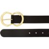 imageLucky Brand Womens Fashion Leather Belt  Stylish  Trend  Classic  Modern  Jean  Pant  Skirt  DressDouble Ring Statement Buckle  Black