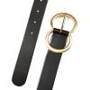 imageLucky Brand Womens Fashion Leather Belt  Stylish  Trend  Classic  Modern  Jean  Pant  Skirt  DressDouble Ring Statement Buckle  Black