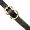imageLucky Brand Womens Fashion Leather Belt  Stylish  Trend  Classic  Modern  Jean  Pant  Skirt  DressDouble Ring Statement Buckle  Black