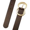 imageLucky Brand Womens Fashion Leather Belt  Stylish  Trend  Classic  Modern  Jean  Pant  Skirt  DressDouble Ring Statement Buckle  Brown