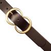 imageLucky Brand Womens Fashion Leather Belt  Stylish  Trend  Classic  Modern  Jean  Pant  Skirt  DressDouble Ring Statement Buckle  Brown