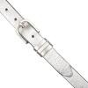 imageLucky Brand Womens Fashion Leather Belt  Stylish  Trend  Classic  Modern  Jean  Pant  Skirt  DressMetallic Triple Keeper  Silver