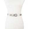 imageLucky Brand Womens Fashion Leather Belt  Stylish  Trend  Classic  Modern  Jean  Pant  Skirt  DressMetallic Triple Keeper  Silver