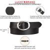 imageLucky Brand Womens Fashion Leather Belt  Stylish  Trend  Classic  Modern  Jean  Pant  Skirt  DressSculpted Center Bar Buckle  Brown