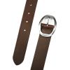 imageLucky Brand Womens Fashion Leather Belt  Stylish  Trend  Classic  Modern  Jean  Pant  Skirt  DressSculpted Center Bar Buckle  Brown
