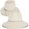imageLucky Brand Womens Summer Straw Wide Brim Boater Panama Adjustable Hat One Size Fits Most Leather TieCream