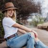 imageLucky Brand Womens Summer Straw Wide Brim Boater Panama Adjustable Hat One Size Fits MostLeather Tie  Gray