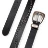 imageLucky Brand Womens WesternInspired Leather Belt  Classic  American Heritage  Casual  Vintage  CowboyStudded Leather  Black
