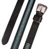 imageLucky Brand Womens WesternInspired Leather Belt  Classic  American Heritage  Casual  Vintage  CowboyTurquoise Beaded  Black