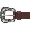 imageLucky Brand Womens WesternInspired Leather Belt  Classic  American Heritage  Casual  Vintage  CowboyTurquoise Stud  Brown