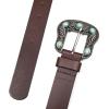 imageLucky Brand Womens WesternInspired Leather Belt  Classic  American Heritage  Casual  Vintage  CowboyTurquoise Stud  Brown