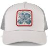 imageLucky Brand Trucker Hat  Snapback  Adjustable  Mesh Back  Baseball Cap  Golf  Fishing  American HeritageClover Patch  Light Grey