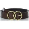 Leather Double Ring - Brown