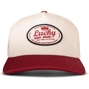 imageLucky Brand Classic Cotton Adjustable  Dad Hat  Baseball Cap  Fishing  Low Profile  5 Panel DesignJeans Patch  Natural