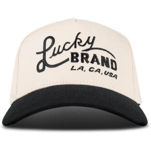 imageLucky Brand Classic Cotton Adjustable  Dad Hat  Baseball Cap  Fishing  Low Profile  5 Panel DesignTwo Tone Embroidered  StoneBlack