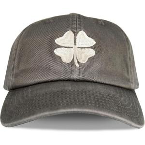 imageLucky Brand Classic Cotton Hat  Adjustable  Dad Hat  Baseball Cap  Golf  Fishing  Low Profile  5 Panel DesignClover  Charcoal Grey