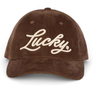imageLucky Brand Classic Cotton Hat  Adjustable  Dad Hat  Baseball Cap  Golf  Fishing  Low Profile  5 Panel DesignScript Corduroy  Brown